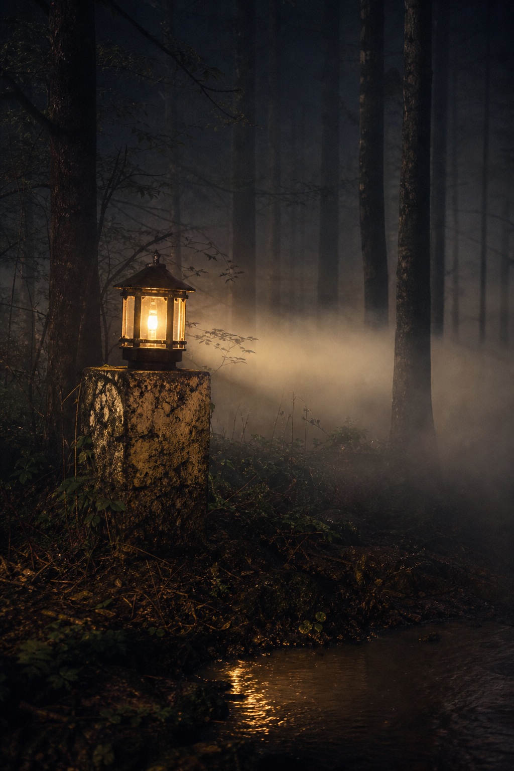 Preview for Mist Forest Lantern Stock Background