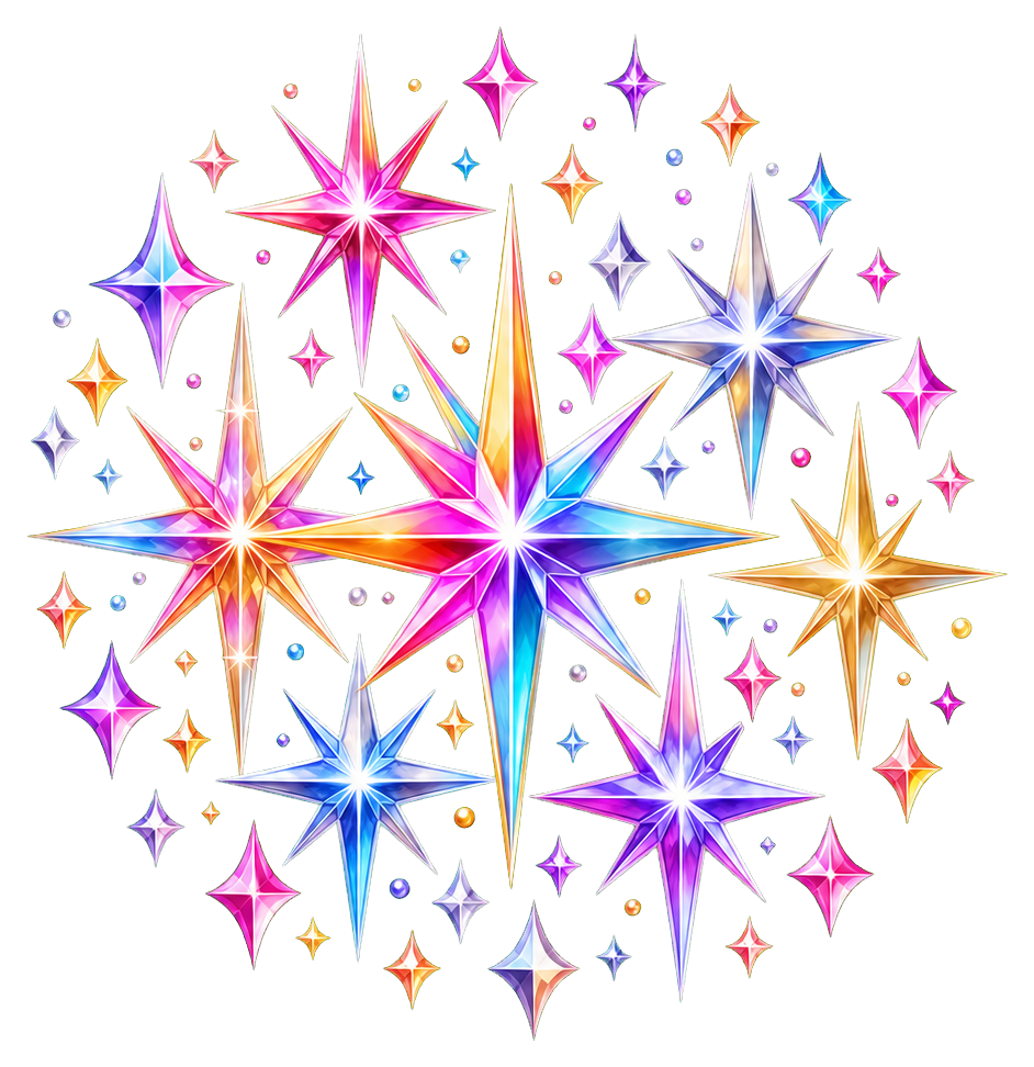 Preview for Prismatic Sparkle Cluster Sticker