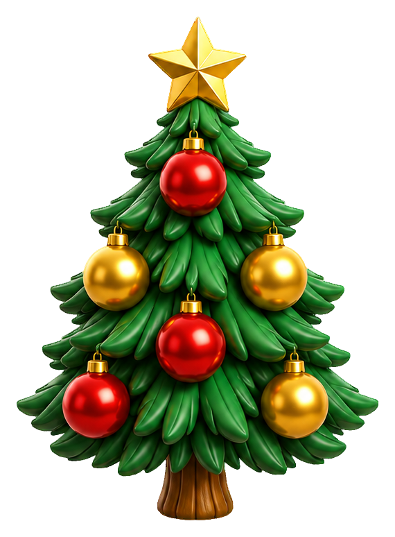 Preview for 3d Christmas Decorated Christmas Tree