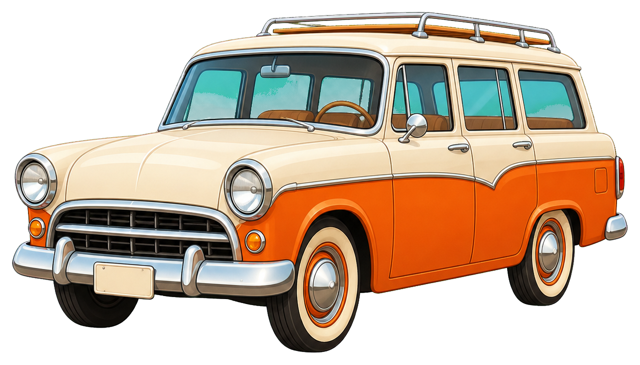 Preview for Retro Station Wagon Sticker