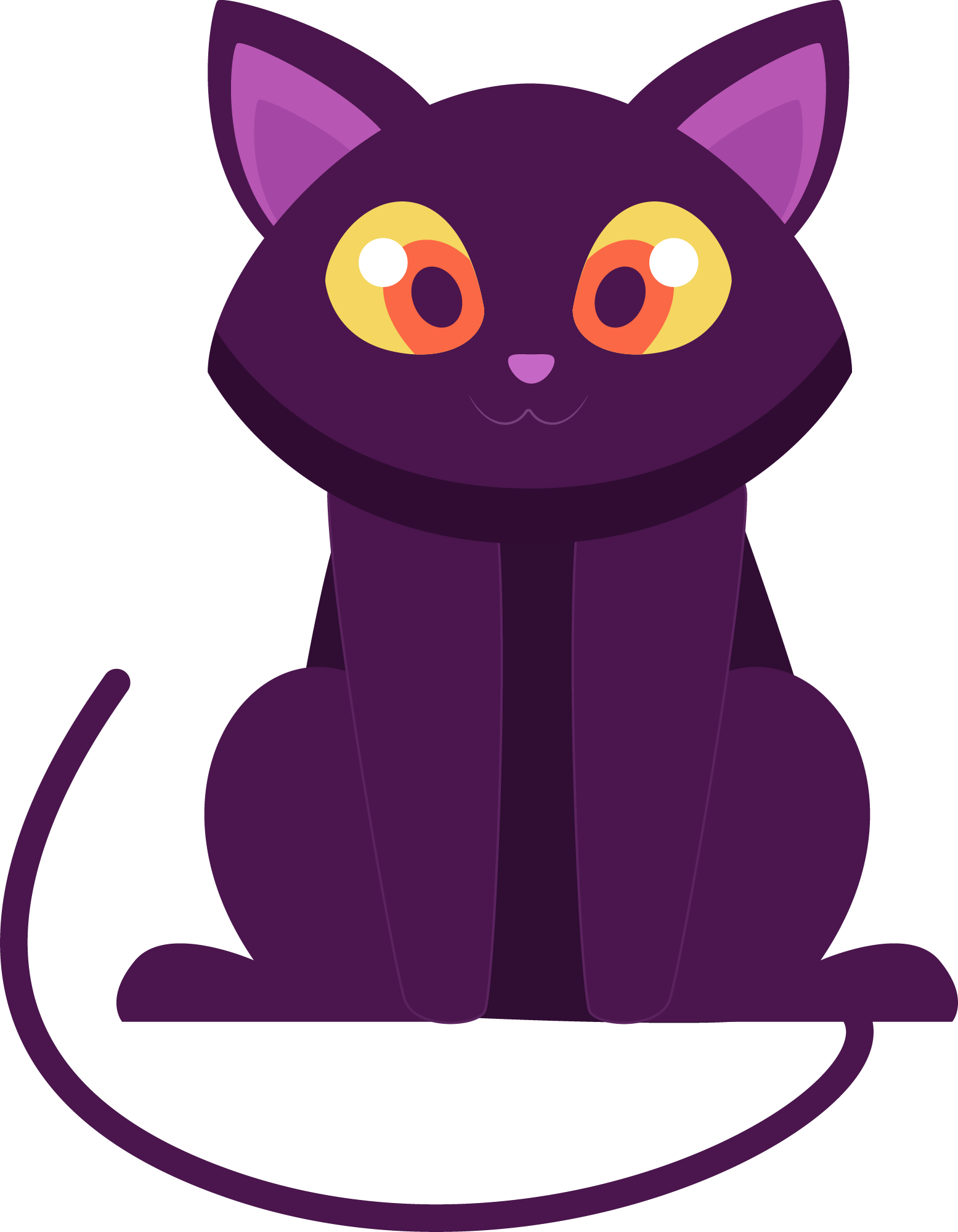Preview for Purple-cartoon-cat-illustration-black-cat-sticker-dc9cf