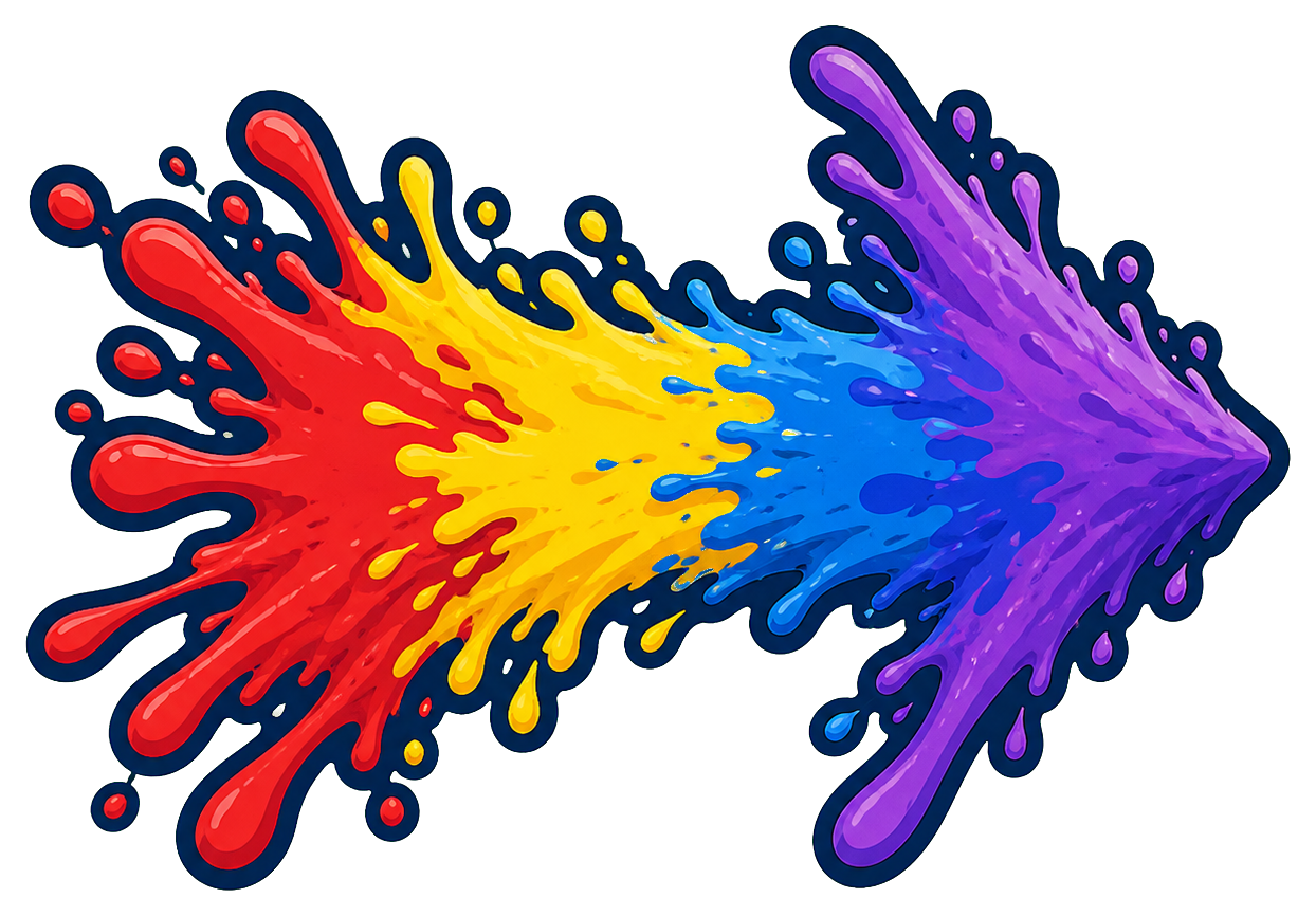 Preview for Colorful Paint Splash Arrow Sticker