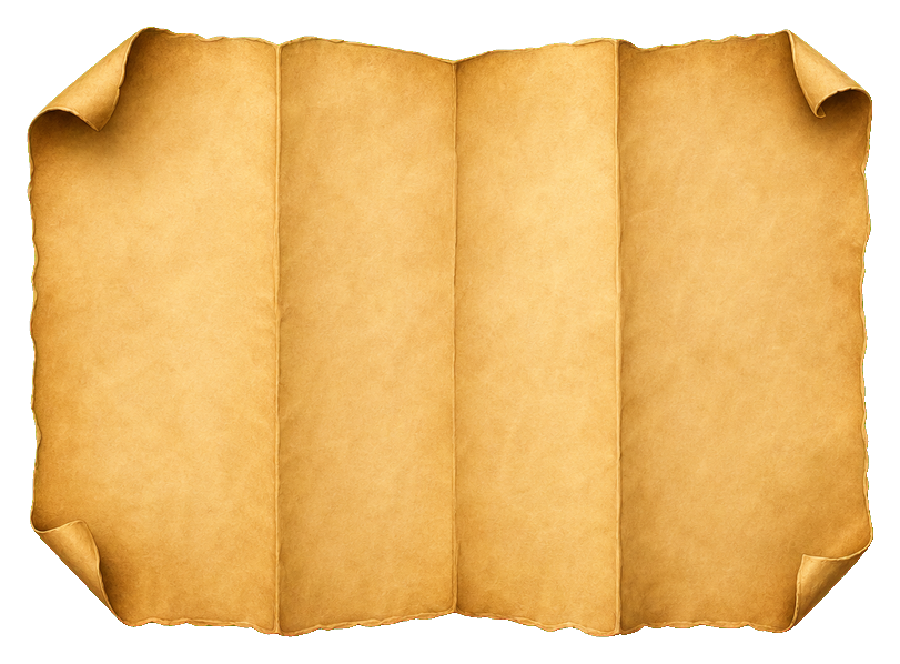 Blank parchment-style map with torn, aged edges and folded corners