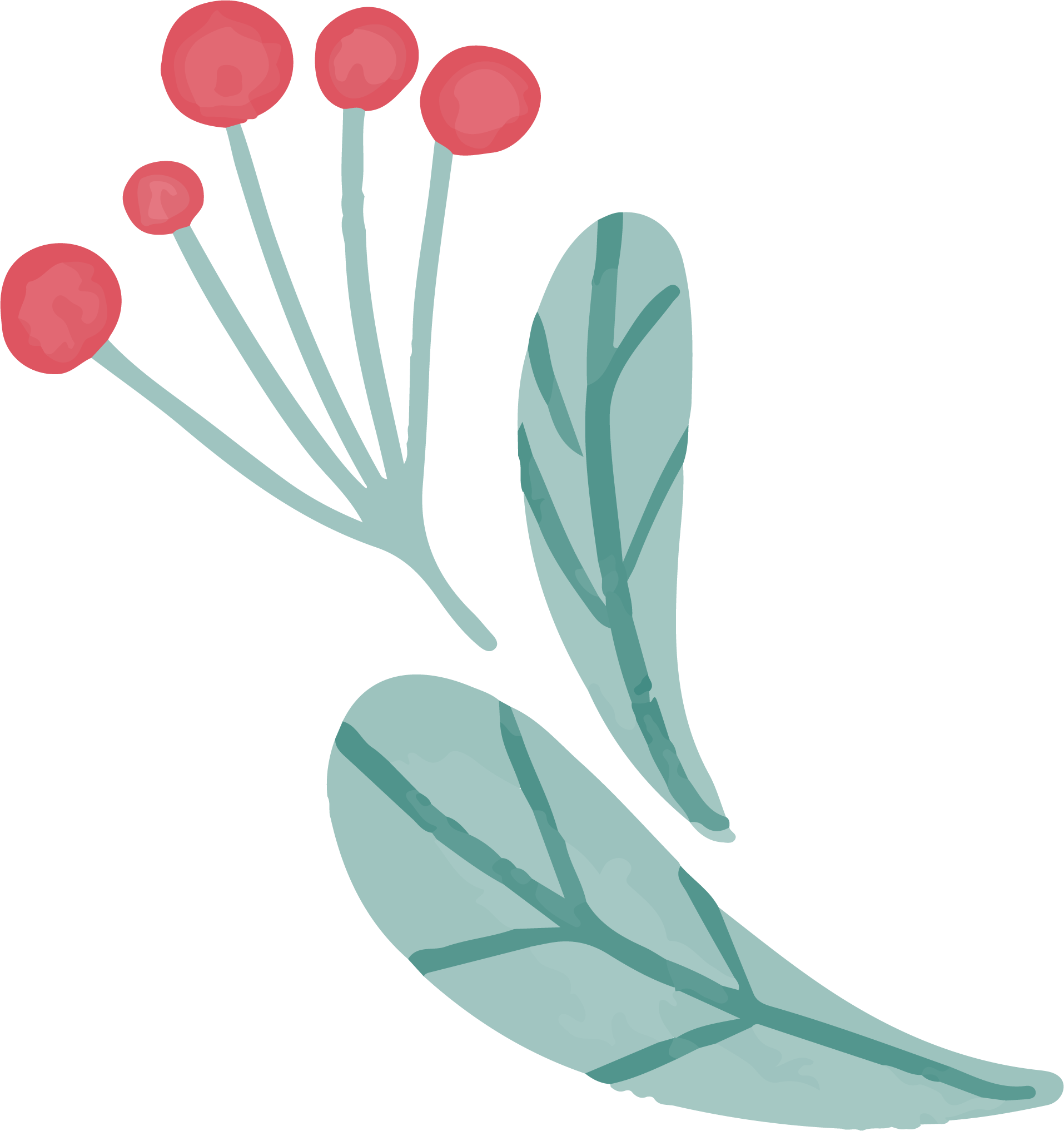 Preview for Blue-green-plant-red-berries-watercolor-love-sticker-fbf15