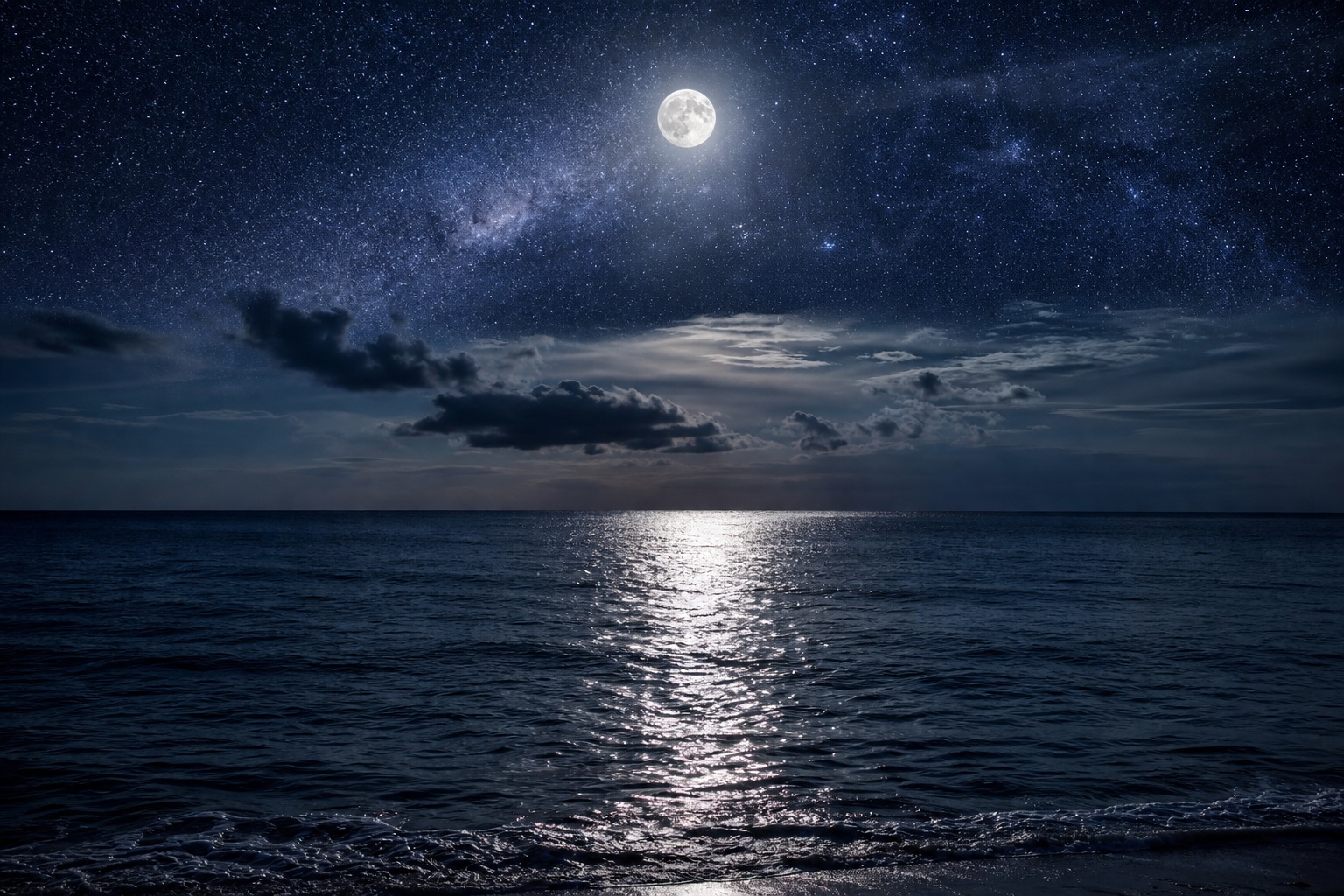 Preview for Moonlit Ocean Night Sky Background