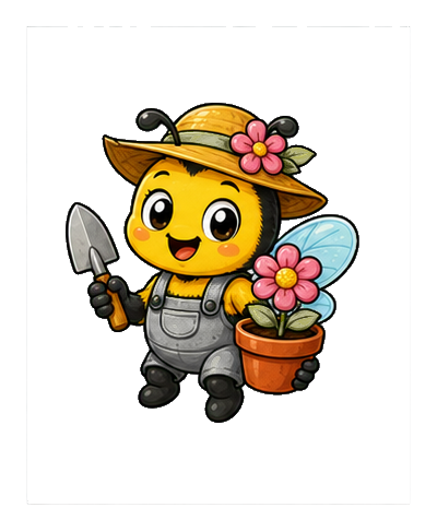 Preview for Gardener Bee Sticker For Cute Designs