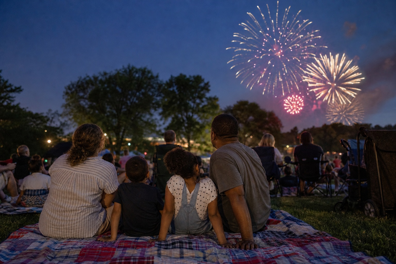Preview for Fireworks Watch Crowd Background