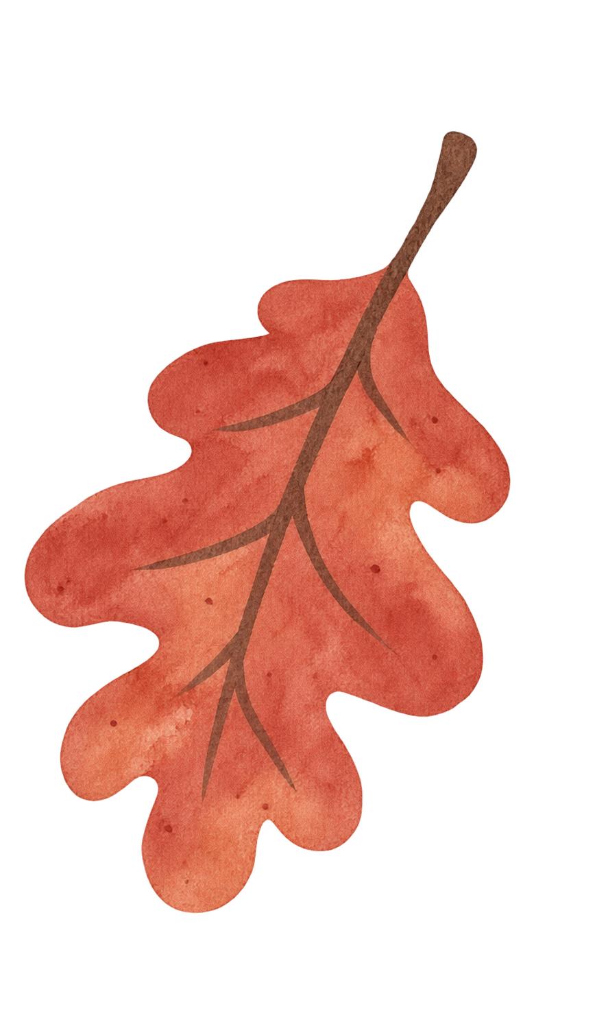 Preview for Rust Red Folk Watercolor Oak Leaf