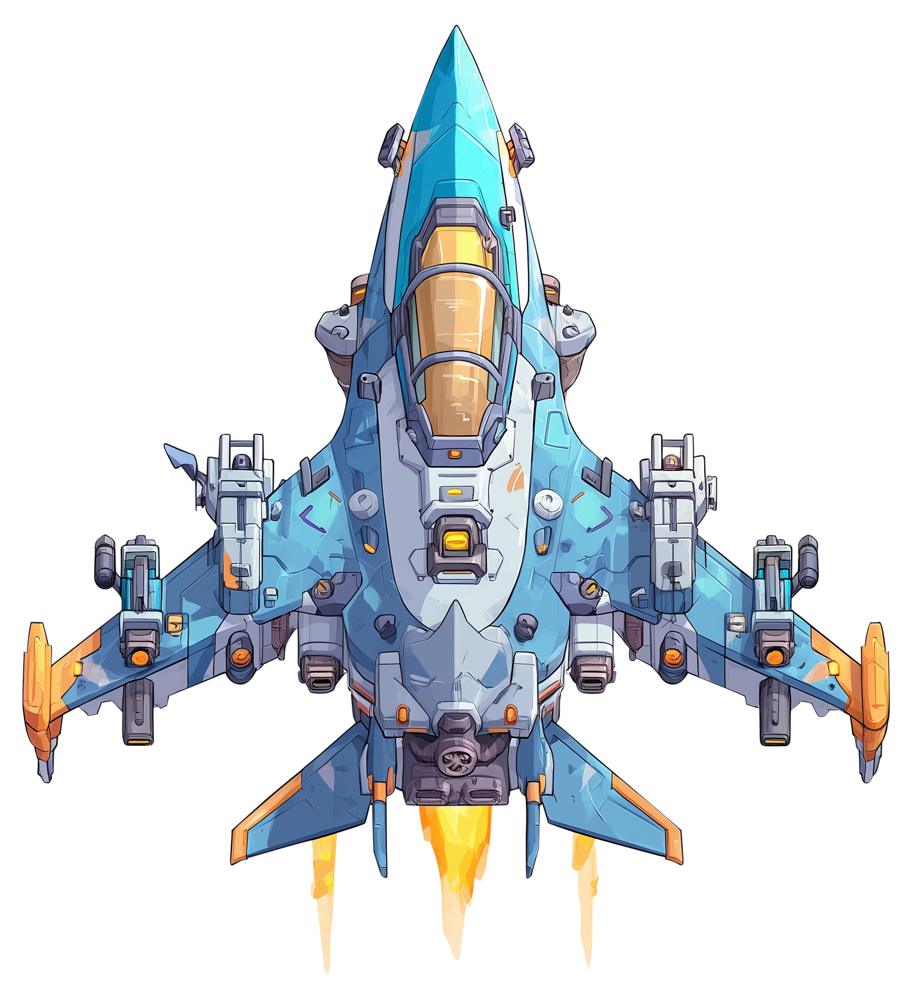 Preview for Futuristic-fighter-jet-pixel-art-spaceship-sticker-6b801
