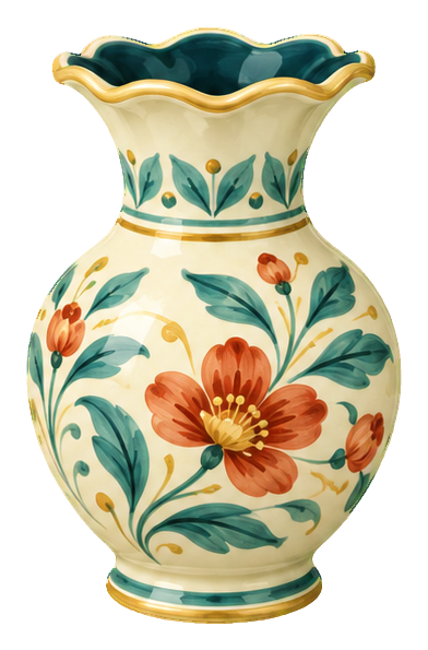 Preview for Porcelain Flower Vases Scalloped Vase