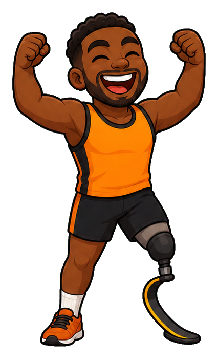 Preview for Ecstatic Prosthetic Leg Athlete Sticker