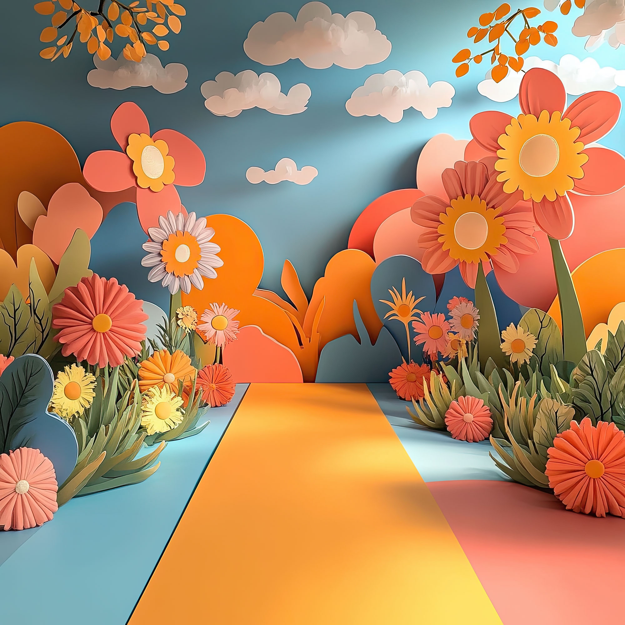 Preview for Vibrant-floral-pathway-illustration-whimsical-backdrop-backgroun-8a379