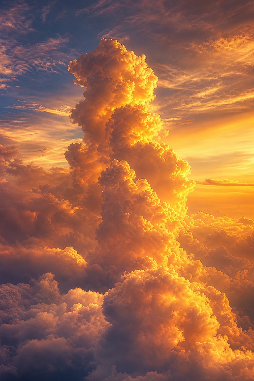 Preview for Dreamy Golden Cloud Sky Background