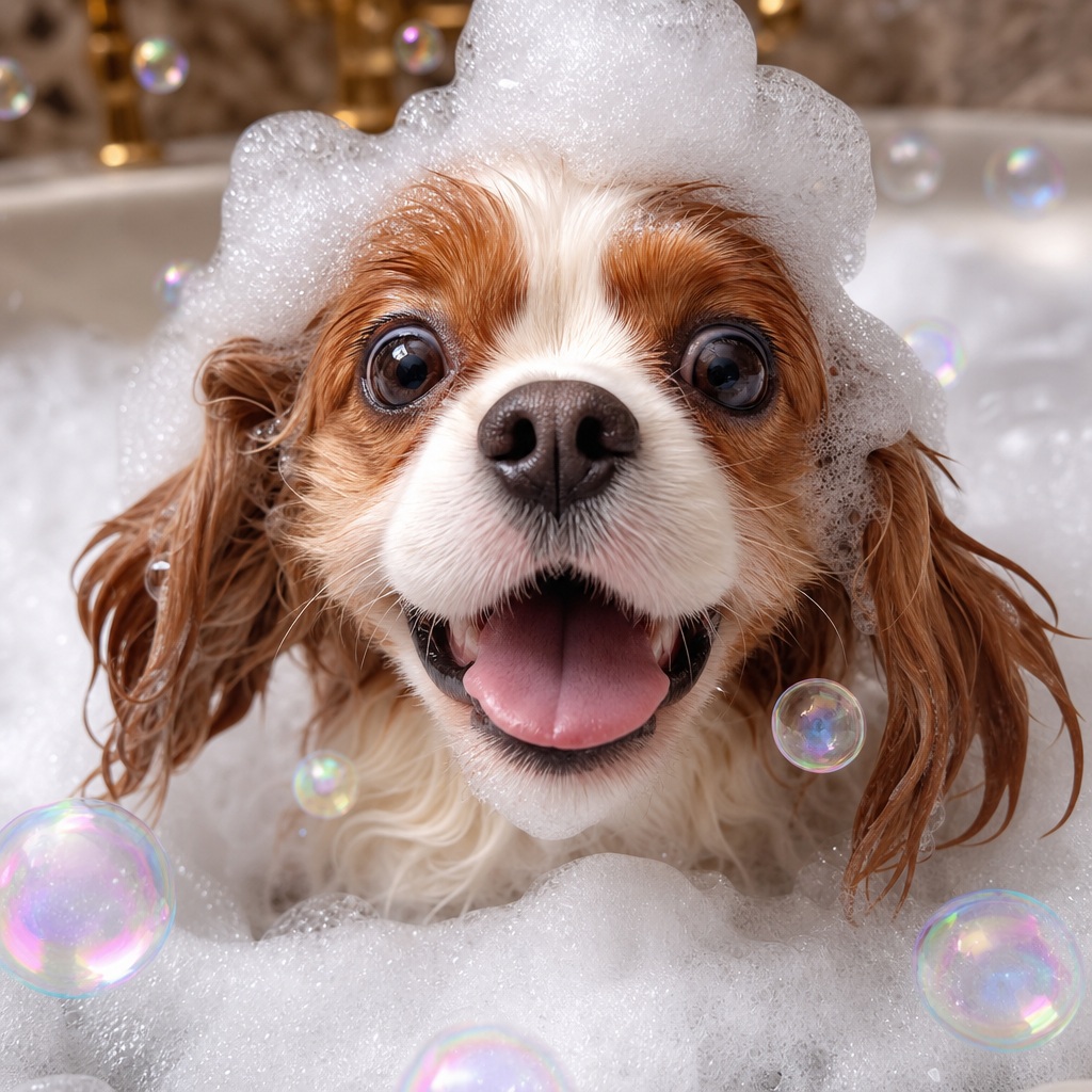 Preview for Cute Dog Bubble Bath Background