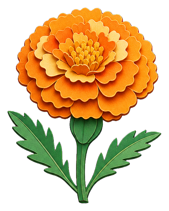 Preview for Layered Paper Cut Marigold Sticker