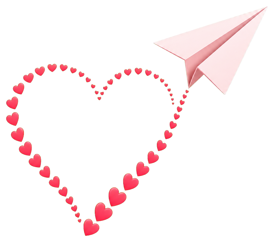 Preview for Heart Paper Airplane Sticker