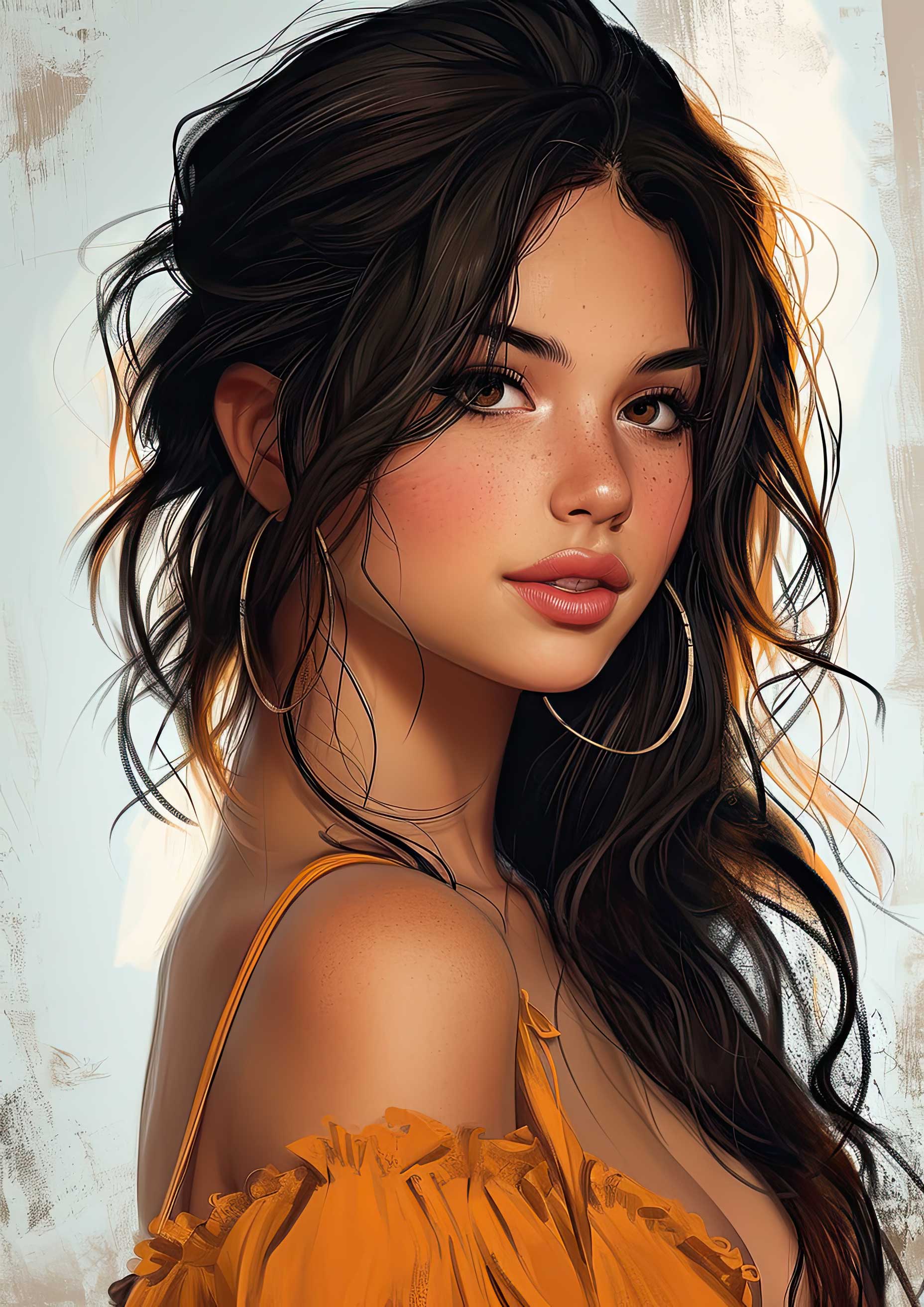 Preview for Digital-art-portrait-young-woman-celebrities-background-cde60