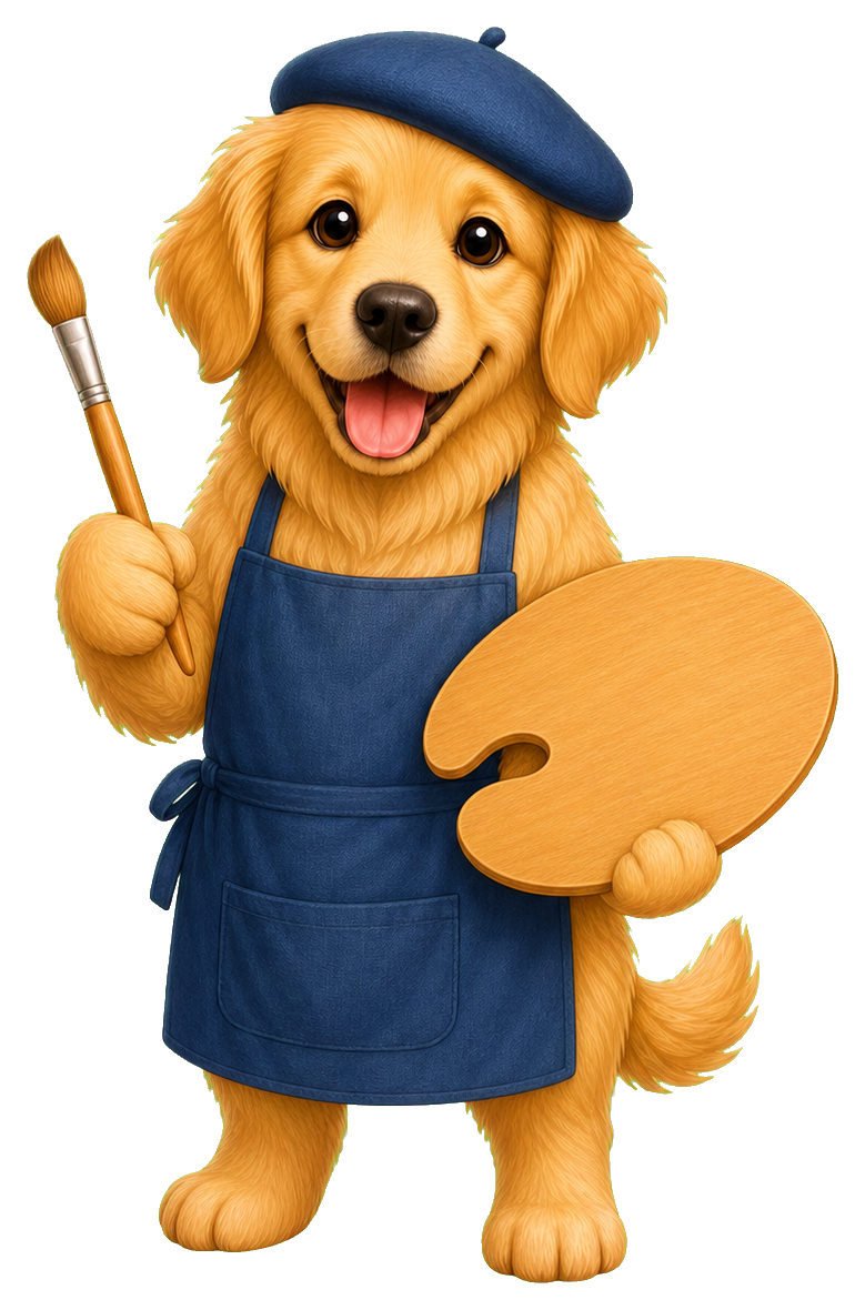 Preview for Dog Artist Sticker For Creative Designs