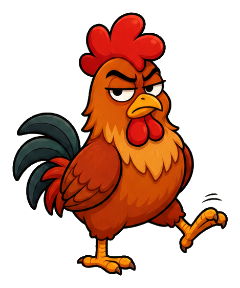 Preview for Impatient Russet Rooster Sticker