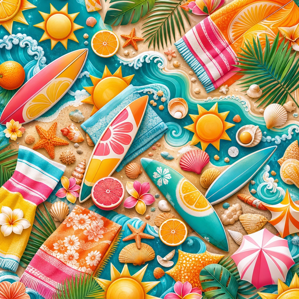 Preview for Summer Beach Pattern Background