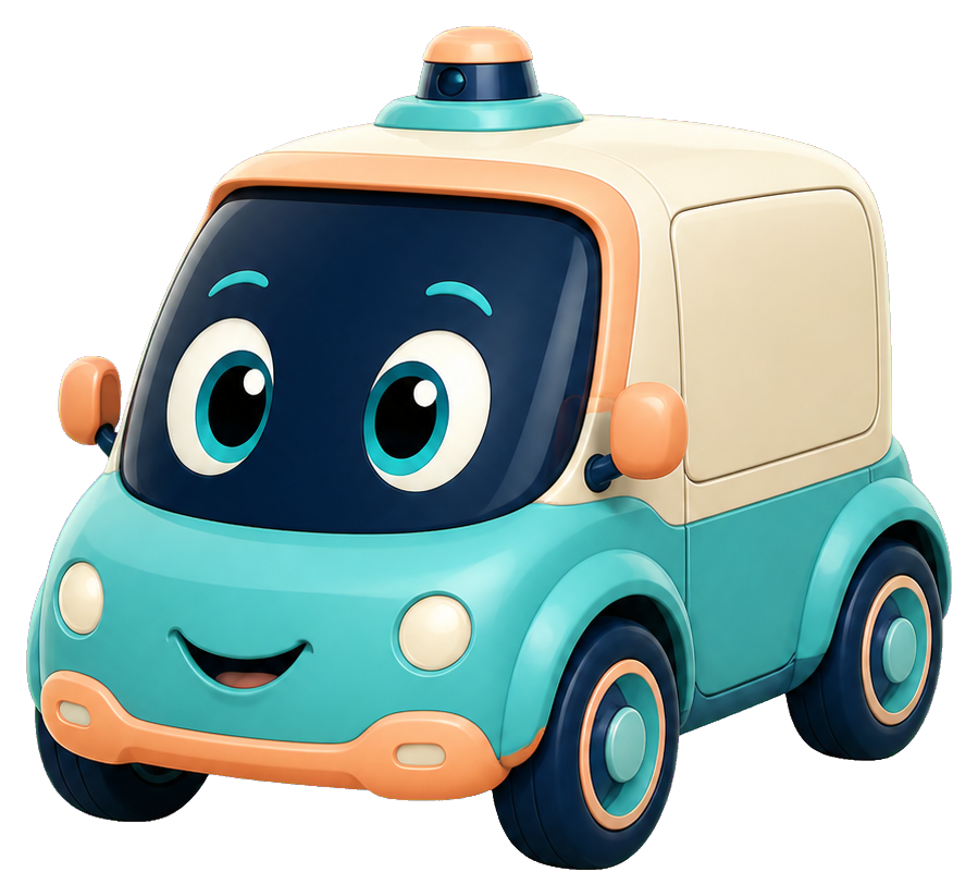Preview for Tiny Robot Delivery Car Sticker