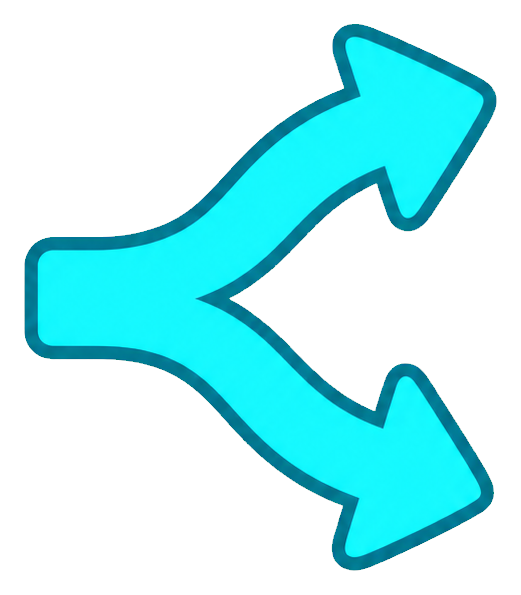 Turquoise geometric arrow sticker with a dimensional outlined shape