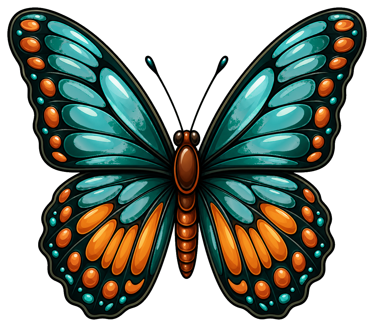 Preview for Teal Copper Butterfly Sticker
