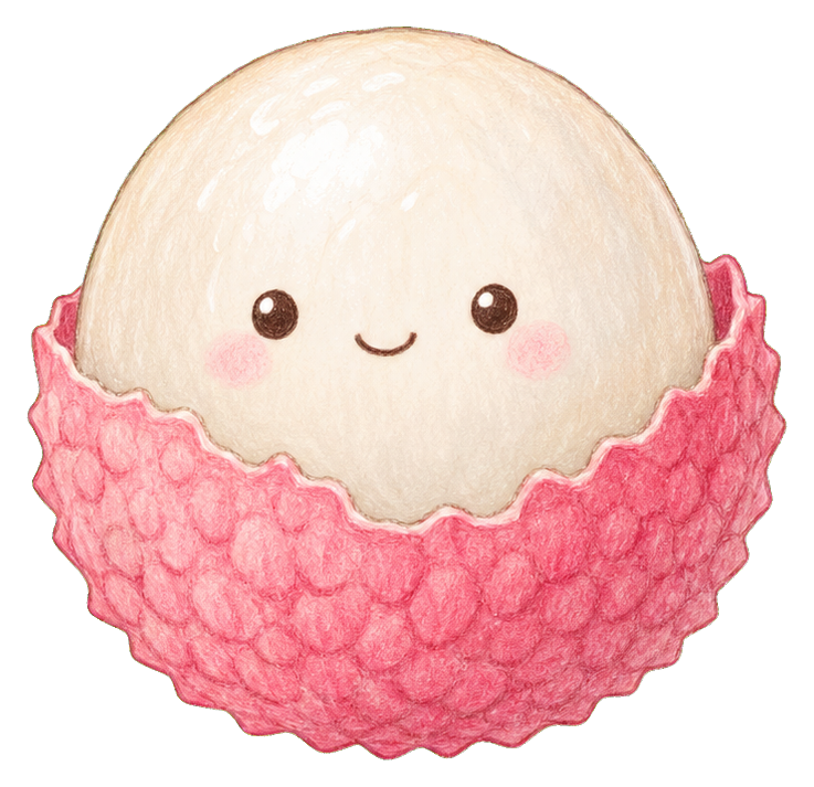 Preview for Lychee With Peeled Pink Shell Sticker