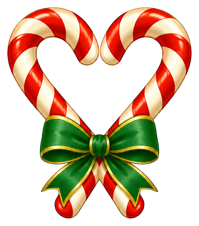 Preview for Candy Cane Heart With Green Bow