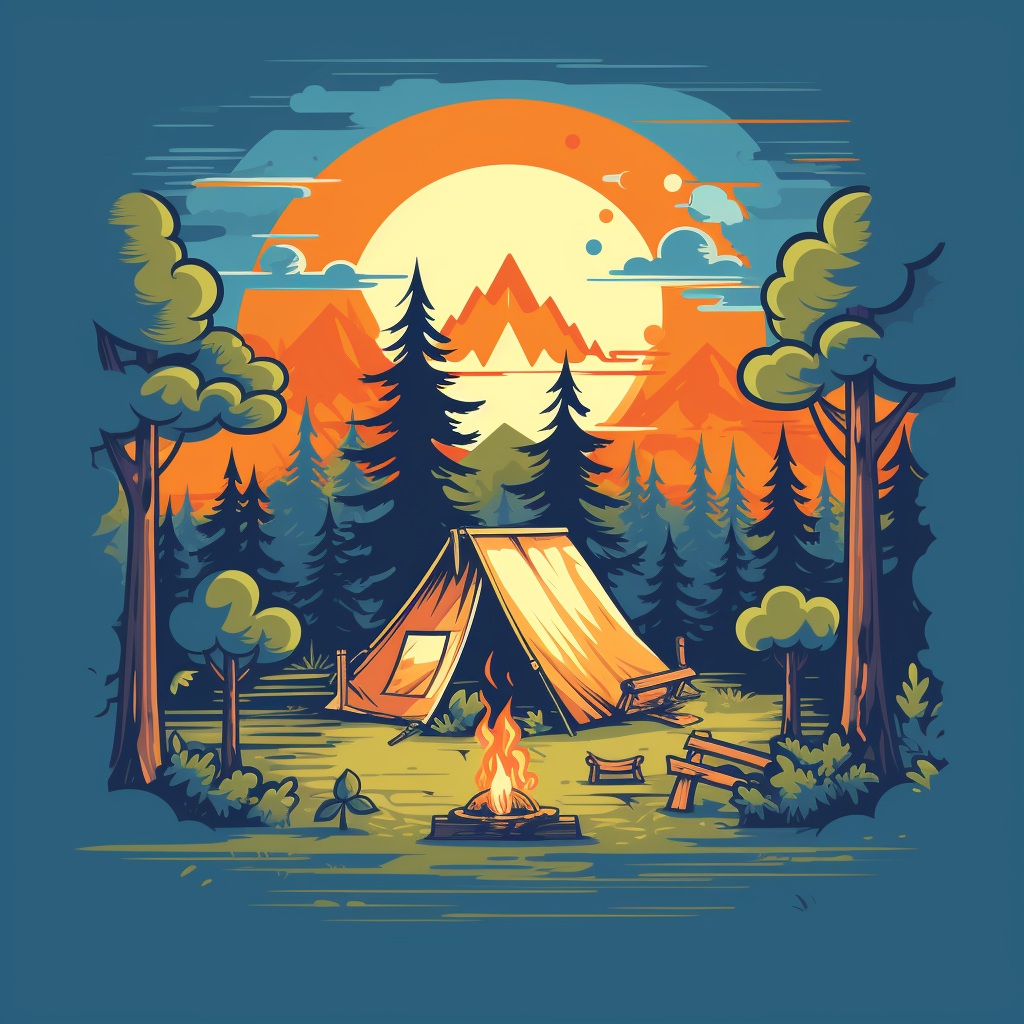 Preview for Camping Forest Background Stock Illustration