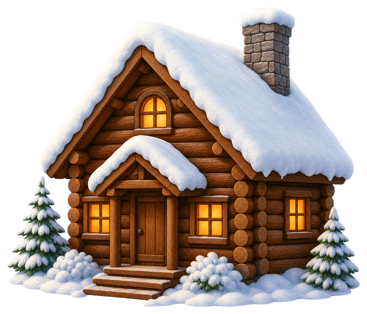 Preview for Snowy Cabin Christmas Sticker