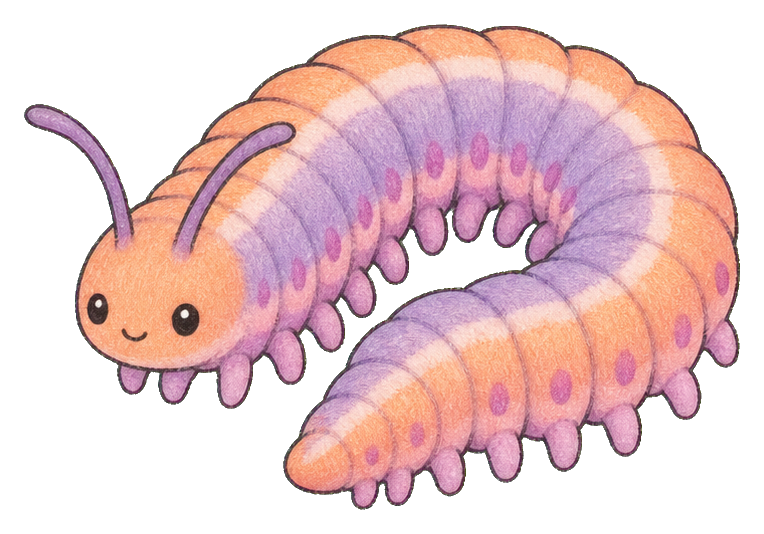 Preview for Kawaii Velvet Worm Sticker