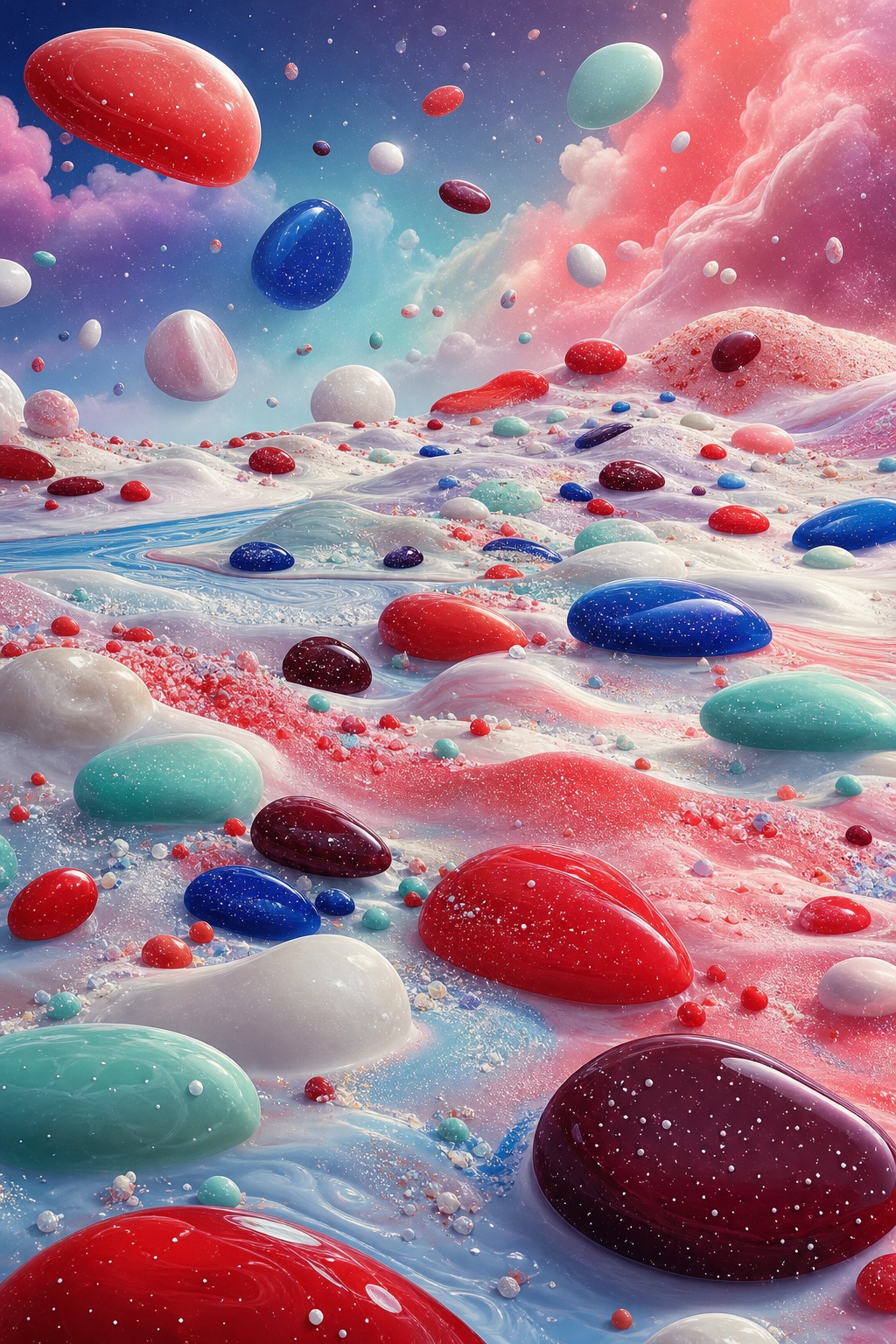 Preview for Surreal Candy Landscape Stock Background