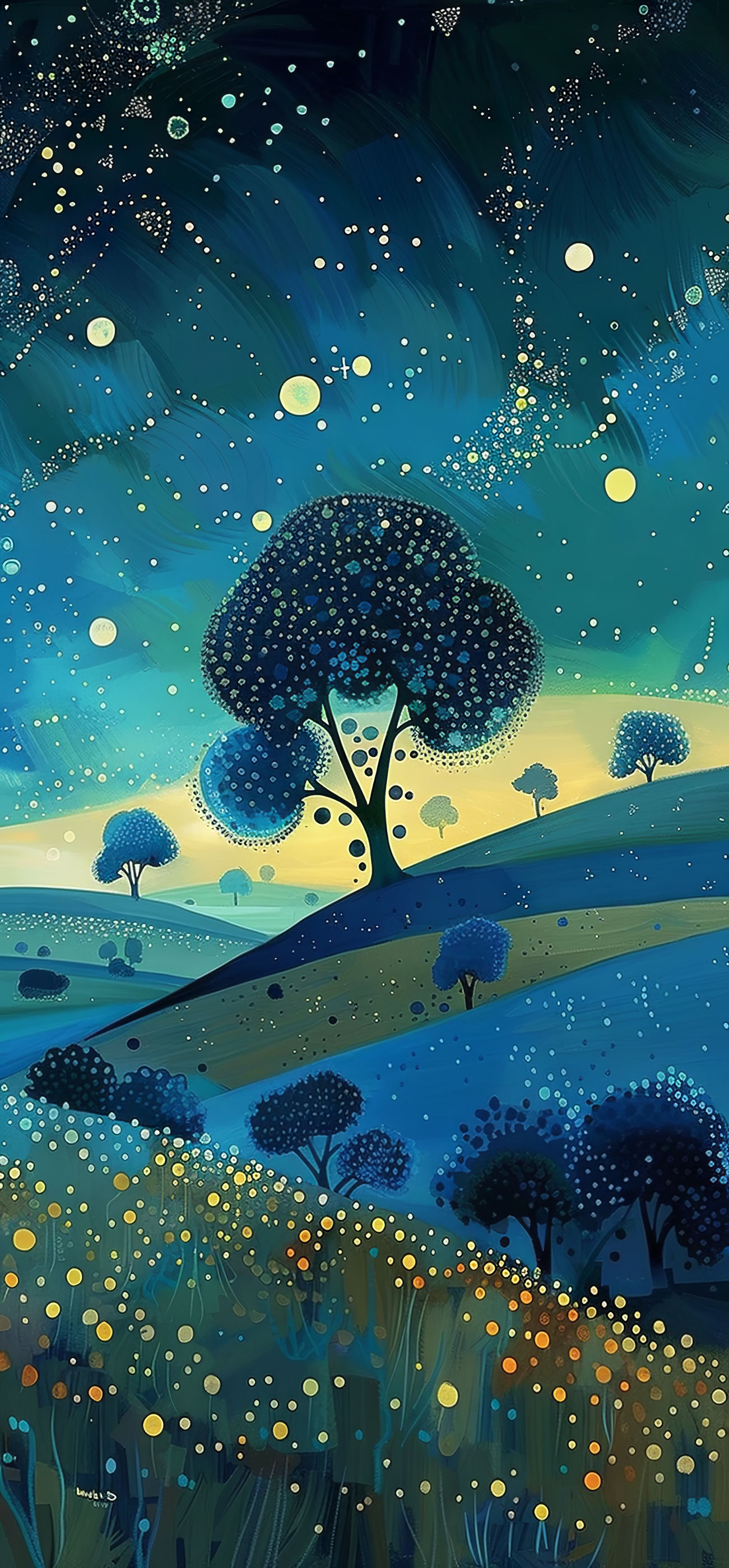 Preview for Whimsical-night-landscape-illustration-astrophotography-phone-ba-66159