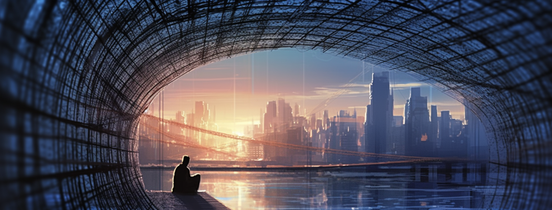 Preview for Tunnel-vision-city-at-dusk-ai-facebook-background-3e030