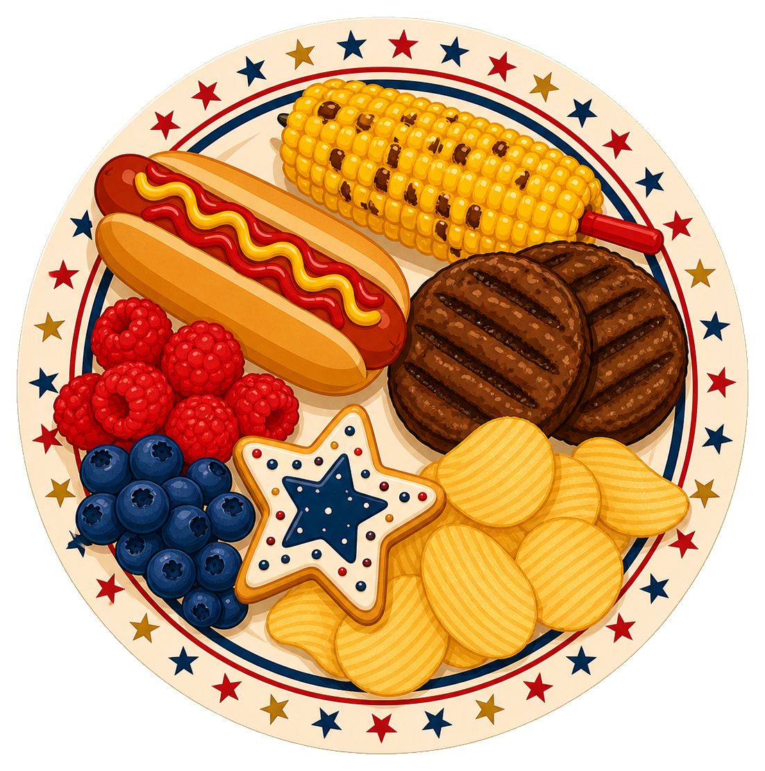 Preview for Patriotic Picnic Plate Sticker