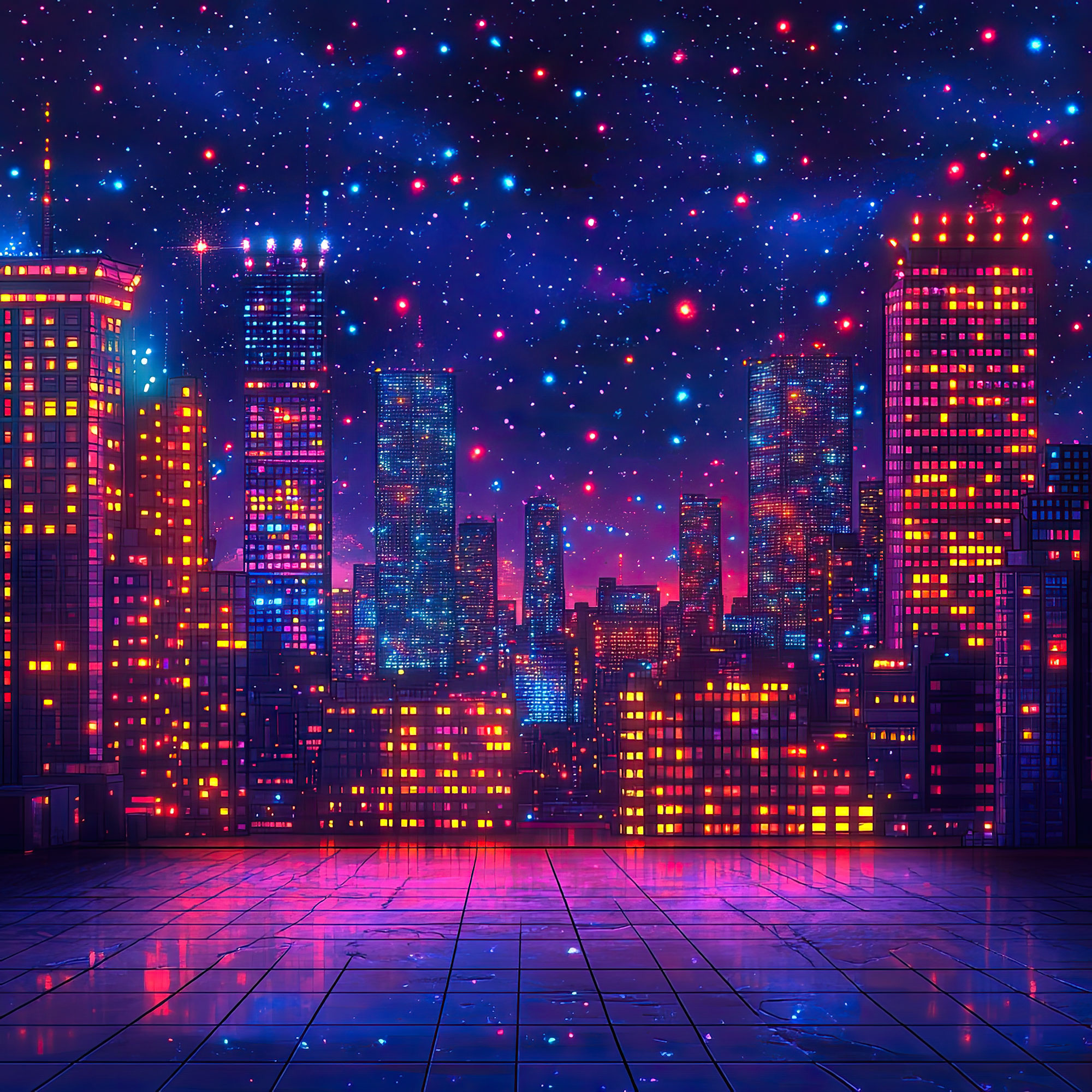 Preview for Neon-city-at-night-whimsical-backdrop-background-4d087