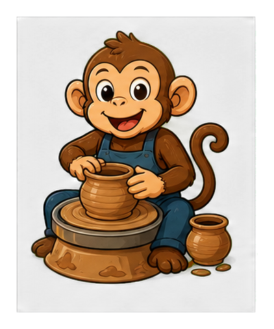 Preview for Potter Monkey Sticker For Creative Designs