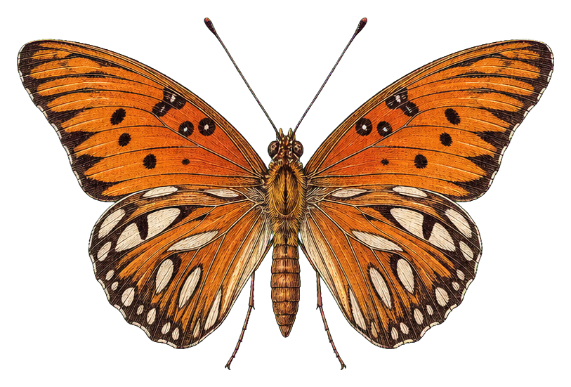 Preview for Gulf Fritillary Vintage Butterfly Sticker
