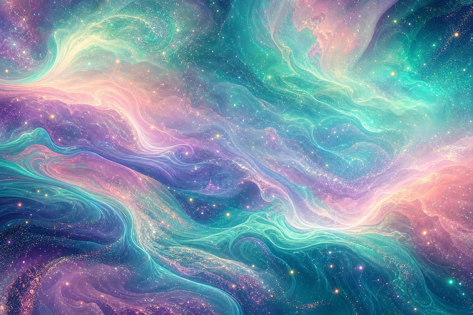Preview for Colorful Cosmic Nebula Waves Background