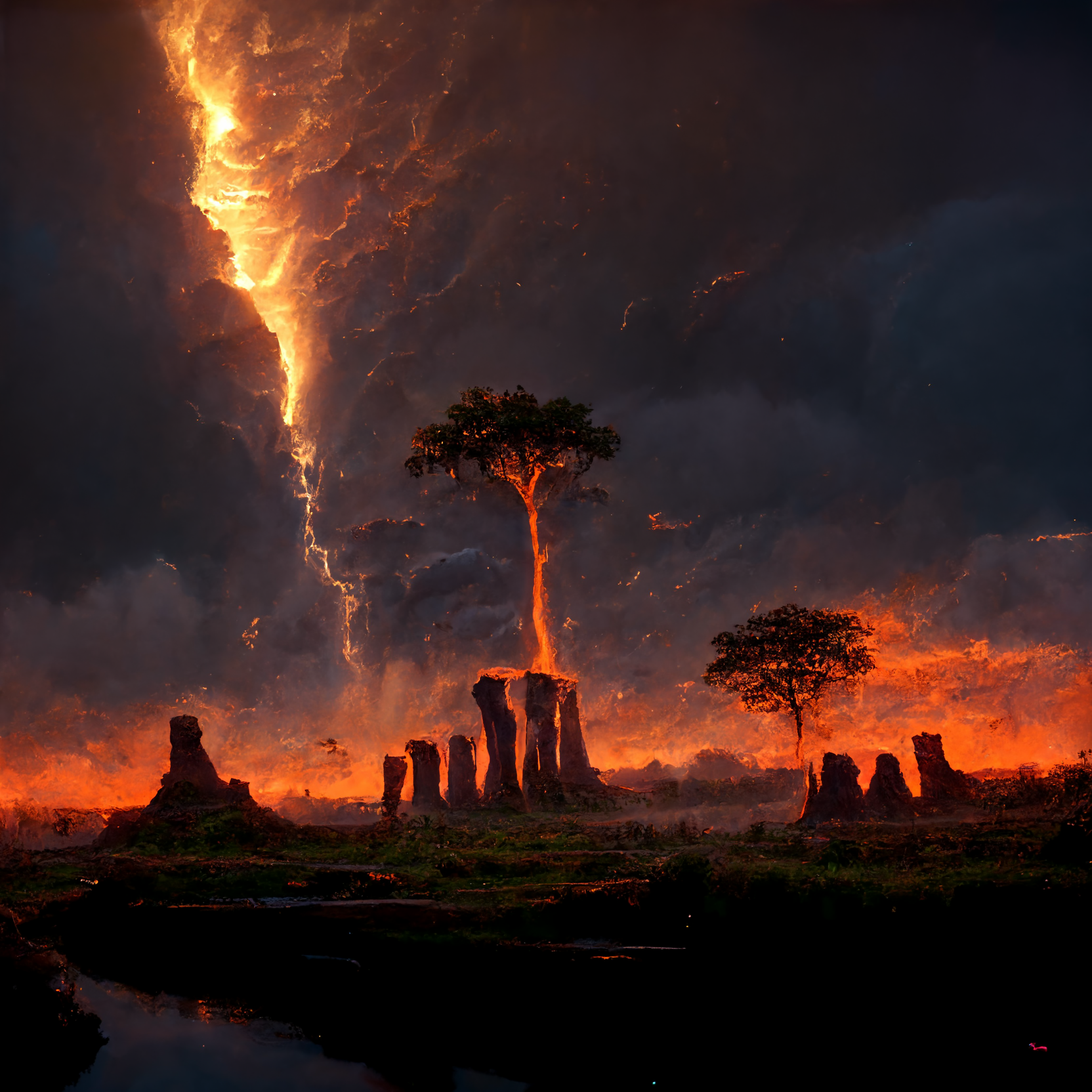Preview for Surreal-landscape-stormy-sky-ai-images-background-896bc