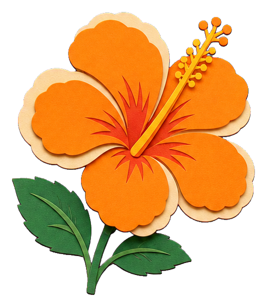 Preview for Orange Hibiscus Sticker
