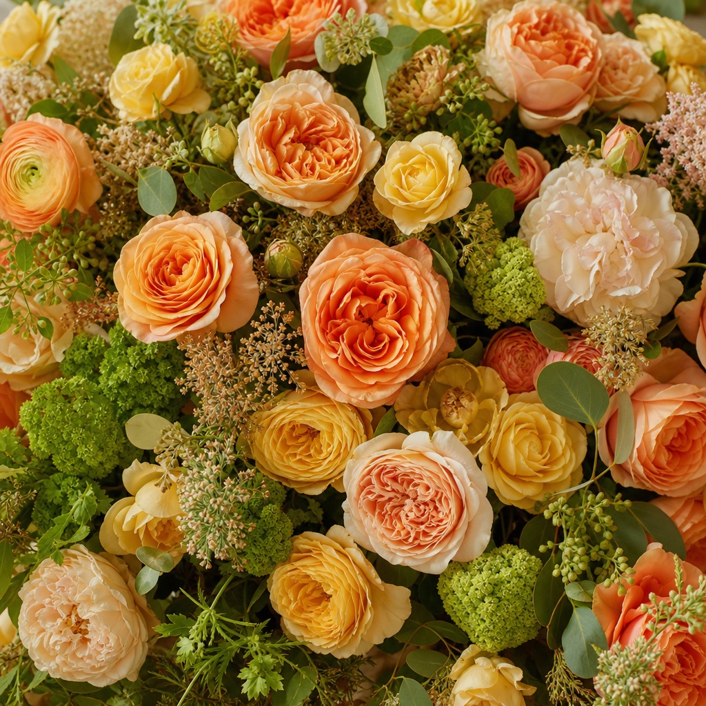 Preview for Wedding Bouquet Background With Apricot Roses