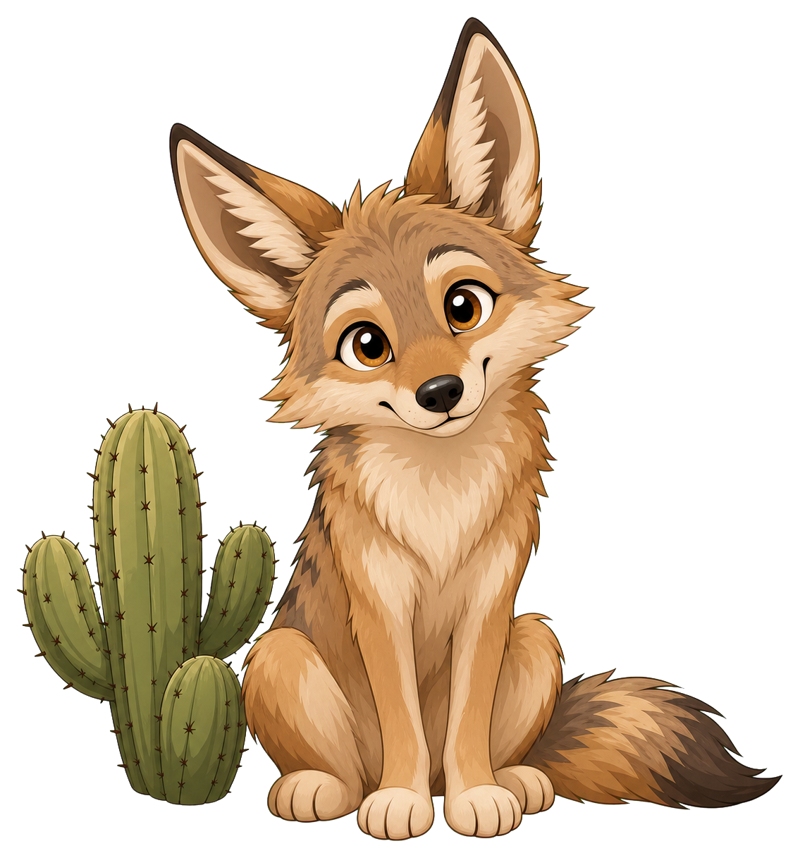 Preview for Coyote With Cactus Sticker