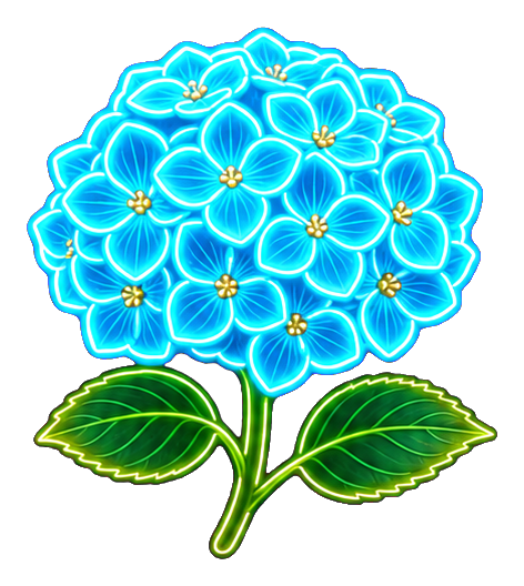 Preview for Neon Cyan Hydrangea Sticker