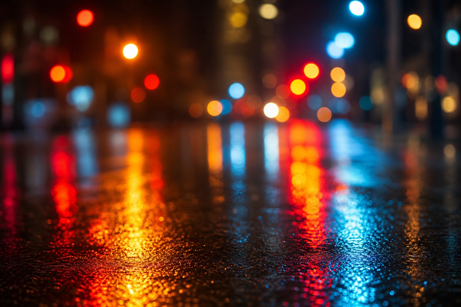 Preview for Wet Pavement Reflections Stock Background