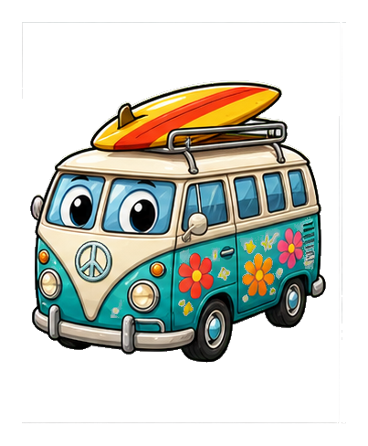 Preview for Beach Van Sticker For Photos And Designs