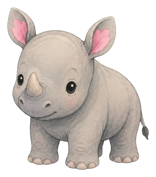 Preview for Camellia Ear Baby Rhino Sticker