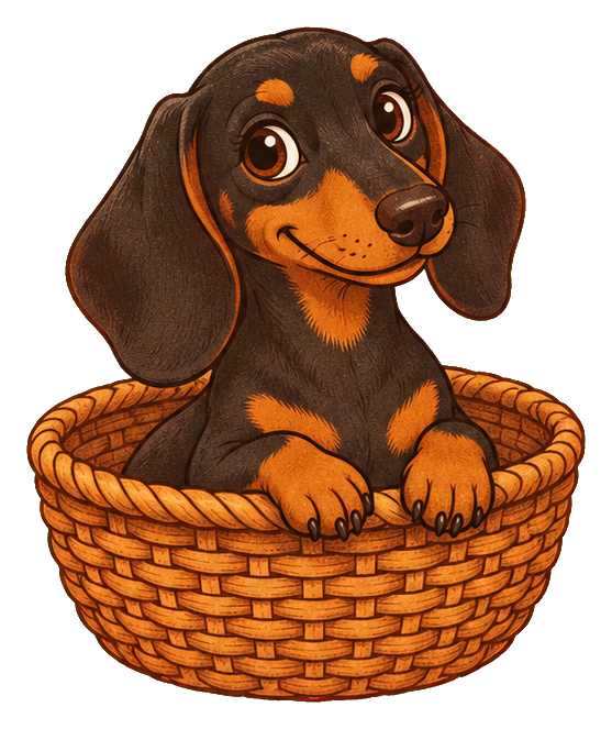 Preview for Groovy Dachshund Basket Pup