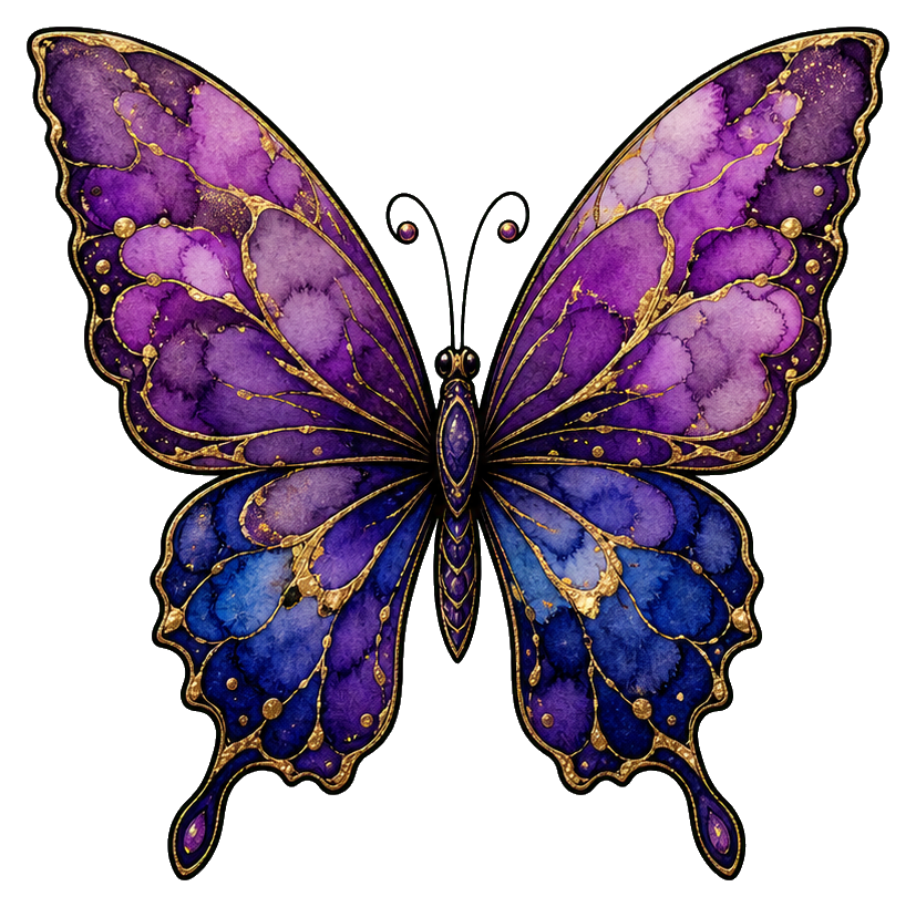 Preview for Amethyst Alcohol Ink Butterfly Sticker